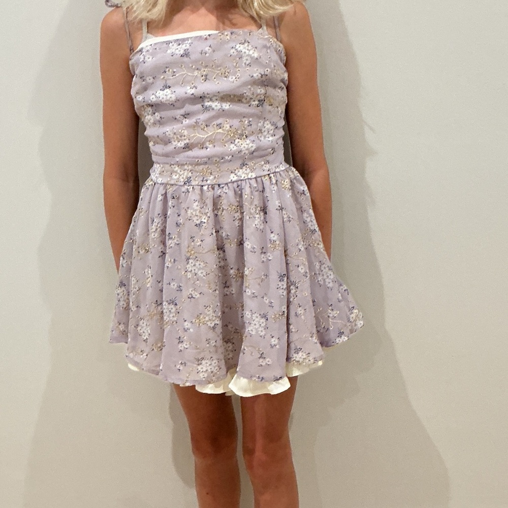 Lucy in the Sky Lavender Floral Kids Dress